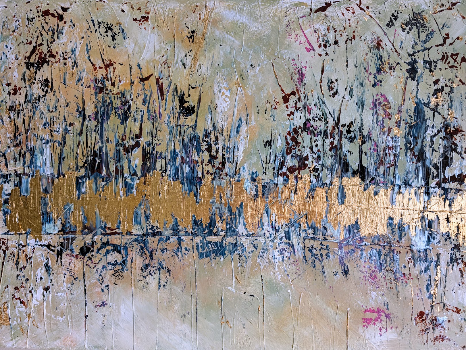 Gold-07, Acrylic and Gold Leaf on Canvas