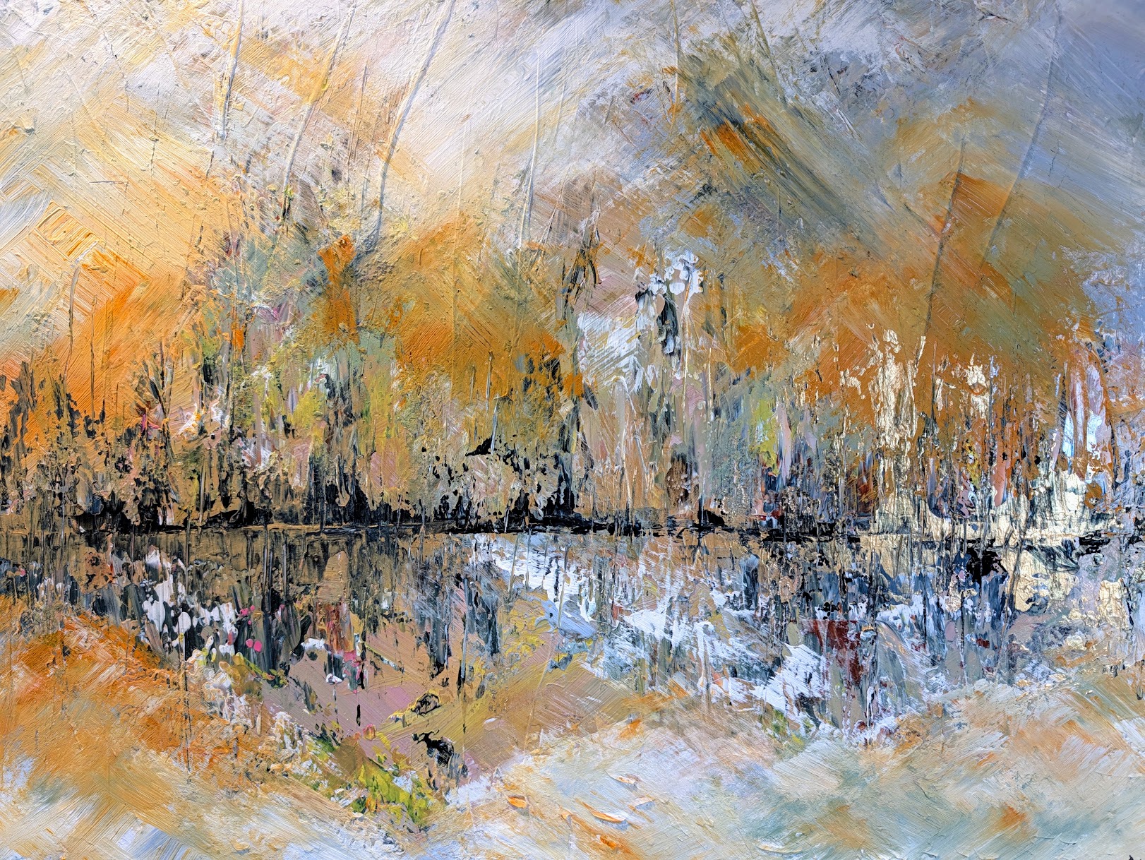 Gold-08, Acrylic and Gold Leaf on Canvas